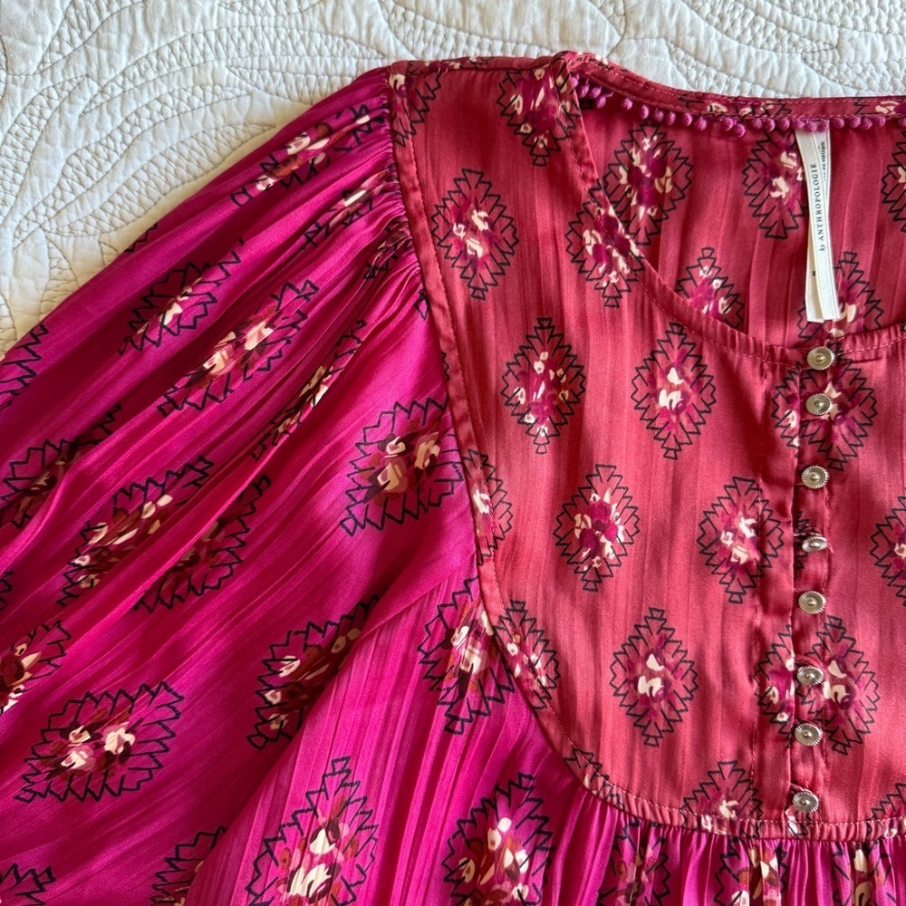 Anthropologie - Drapey Henley Pullover - Pink Combo - Picture 5 of 12